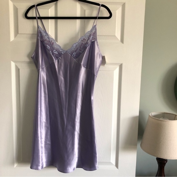 Vintage Inner Most purple satin & lace nightgown in size M - Picture 1 of 10